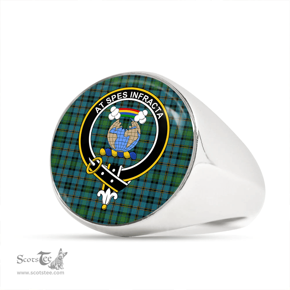 Scottish Hope Vere Ancient Clan Tartan Ring - Crest Classic Scottish Plaid Tartan Plaid