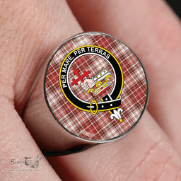 Scottish MacDougal Dress Weathered Clan Tartan Ring - Crest Classic Scottish Plaid Tartan Plaid