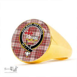 Scottish MacDougal Dress Weathered Clan Tartan Ring - Crest Classic Scottish Plaid Tartan Plaid