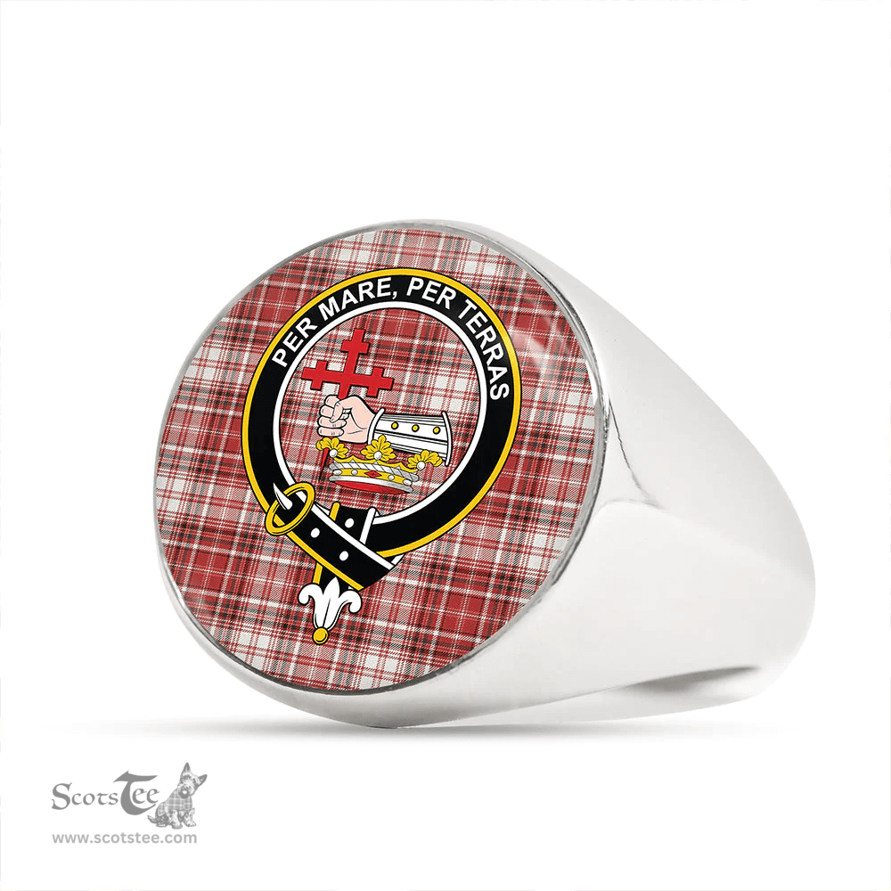 Scottish MacDougal Dress Weathered Clan Tartan Ring - Crest Classic Scottish Plaid Tartan Plaid