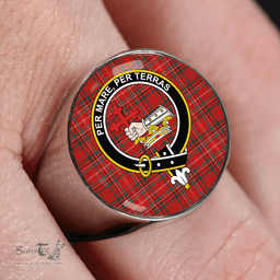 Scottish MacDonald of Staffa (Donald of Staffa) Modern Clan Tartan Ring - Crest Classic Scottish Plaid Tartan Plaid