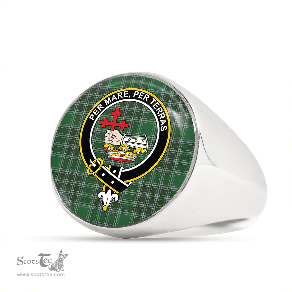 Scottish MacDonald of the Isles Hunting #2 (Donald of the Isles Hunting #2) Modern Clan Tartan Ring - Crest Classic Scottish Plaid Tartan Plaid