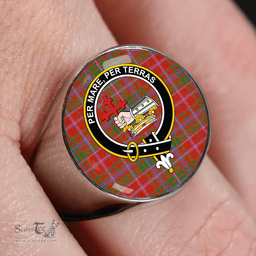 Scottish MacDougal No. 1 Ancient Clan Tartan Ring - Crest Classic Scottish Plaid Tartan Plaid