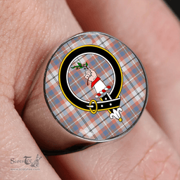 Scottish Oliver Pink Dress Weathered Clan Tartan Ring - Crest Classic Scottish Plaid Tartan Plaid