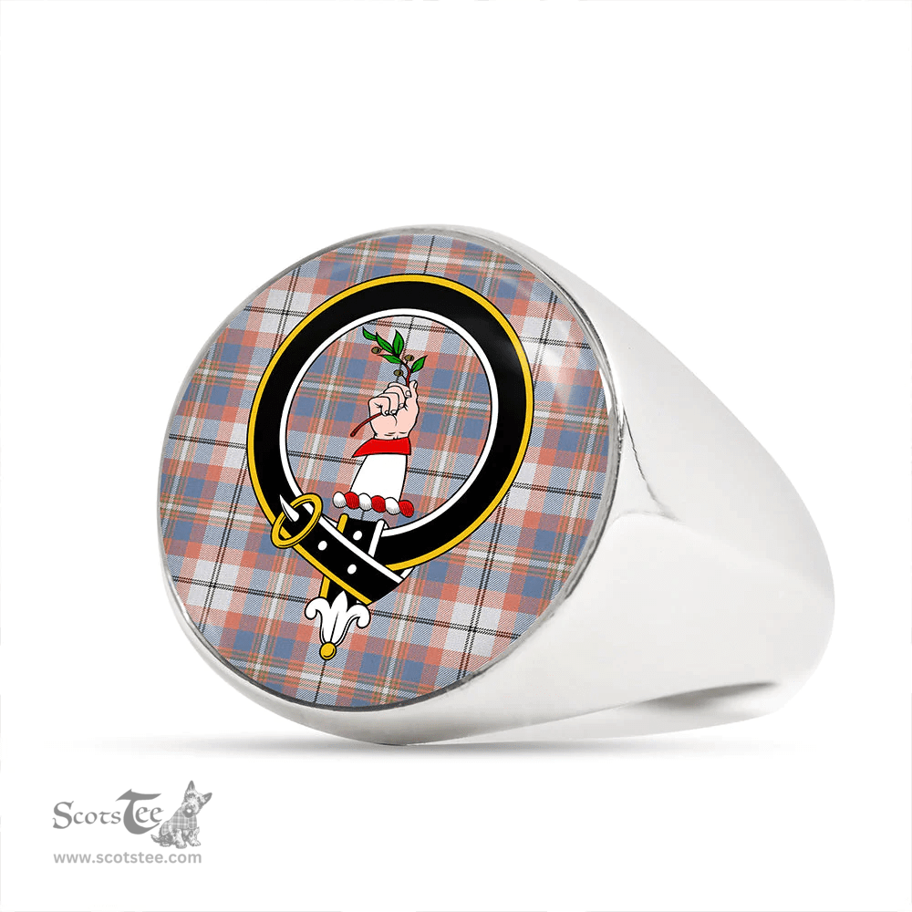 Scottish Oliver Pink Dress Weathered Clan Tartan Ring - Crest Classic Scottish Plaid Tartan Plaid