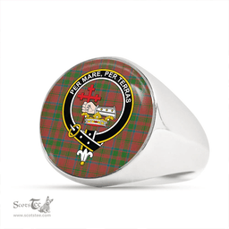 Scottish MacDonald of Glencoe (Donald of Glencoe) Ancient Clan Tartan Ring - Crest Classic Scottish Plaid Tartan Plaid