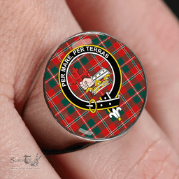 Scottish MacDonald of Glenaladale (Donald of Glenaladale) 2006 Modern Clan Tartan Ring - Crest Classic Scottish Plaid Tartan Plaid