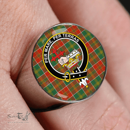 Scottish MacDonald of Kingsburgh (Donald of Kingsburgh) Ancient Clan Tartan Ring - Crest Classic Scottish Plaid Tartan Plaid