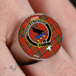 Scottish MacDonell of Keppoch Modern Clan Tartan Ring - Crest Classic Scottish Plaid Tartan Plaid