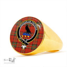 Scottish MacDonell of Keppoch Modern Clan Tartan Ring - Crest Classic Scottish Plaid Tartan Plaid