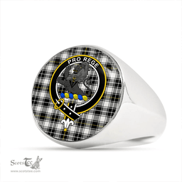 Scottish MacFie of Colonsay Dress (MacPhee of Colonsay Dress) Modern Clan Tartan Ring - Crest Classic Scottish Plaid Tartan Plaid