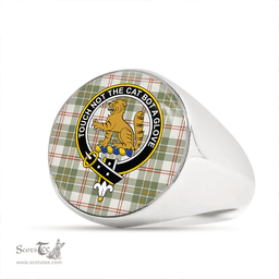 Scottish MacPherson Dress Blue Ancient Clan Tartan Ring - Crest Classic Scottish Plaid Tartan Plaid