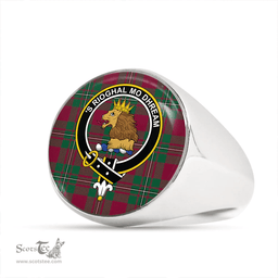 Scottish MacGregor of Cardney (Gregor of Cardney) Modern Clan Tartan Ring - Crest Classic Scottish Plaid Tartan Plaid