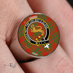 Scottish MacKintosh Red Ancient Clan Tartan Ring - Crest Classic Scottish Plaid Tartan Plaid