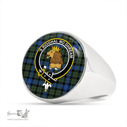 Scottish MacIntyre (MacGregor Hastie) Modern Clan Tartan Ring - Crest Classic Scottish Plaid Tartan Plaid