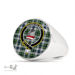 Scottish MacNeil of Barra (MacNeil/MacNeill) Paton Dress Modern Clan Tartan Ring - Crest Classic Scottish Plaid Tartan Plaid