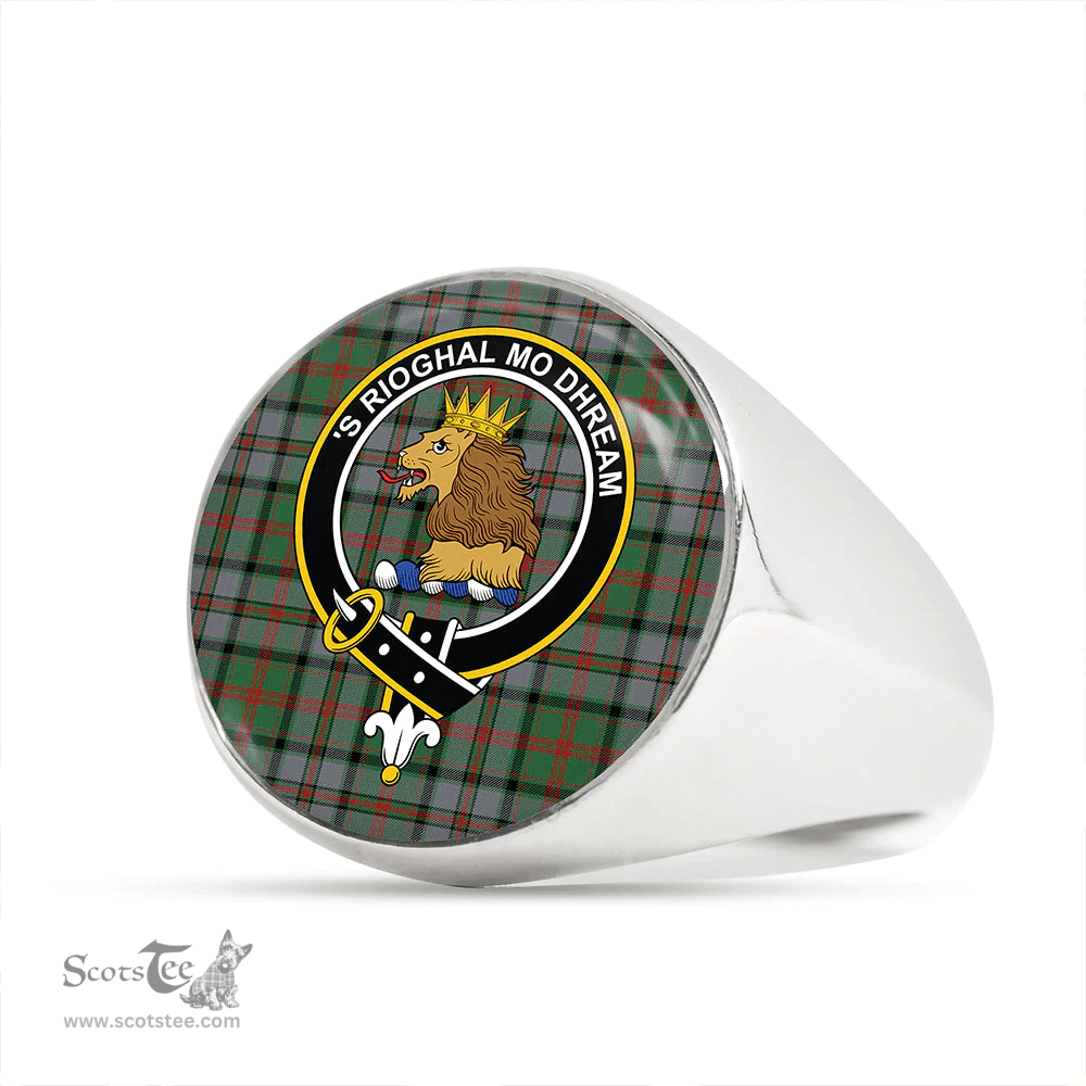 Scottish MacNeish Hunting Modern Clan Tartan Ring - Crest Classic Scottish Plaid Tartan Plaid