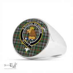 Scottish MacNeish Hunting Modern Clan Tartan Ring - Crest Classic Scottish Plaid Tartan Plaid