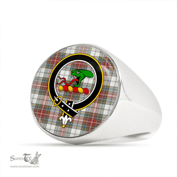 Scottish MacBeth Dress Weathered Clan Tartan Ring - Crest Classic Scottish Plaid Tartan Plaid