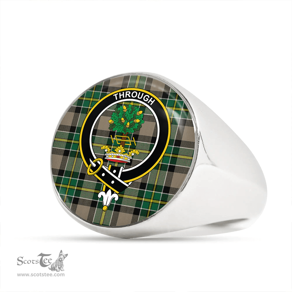 Scottish Hamilton of Brandon Modern Clan Tartan Ring - Crest Classic Scottish Plaid Tartan Plaid