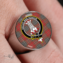 Scottish MacLean of Duart Weathered Clan Tartan Ring - Crest Classic Scottish Plaid Tartan Plaid