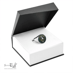 Scottish Hunter of Hunterston (Galbraith of Hunterston) Modern Clan Tartan Ring - Crest Classic Scottish Plaid Tartan Plaid