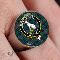 Scottish Hunter of Hunterston (Galbraith of Hunterston) Modern Clan Tartan Ring - Crest Classic Scottish Plaid Tartan Plaid
