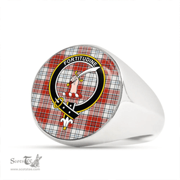 Scottish MacRae Red Dress Ancient Clan Tartan Ring - Crest Classic Scottish Plaid Tartan Plaid