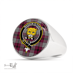 Scottish Little of Morton Rigg Modern Clan Tartan Ring - Crest Classic Scottish Plaid Tartan Plaid