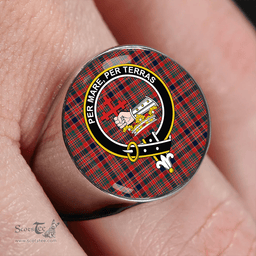 Scottish MacDonald of Boisdale (Donald Boisdale) Modern Clan Tartan Ring - Crest Classic Scottish Plaid Tartan Plaid