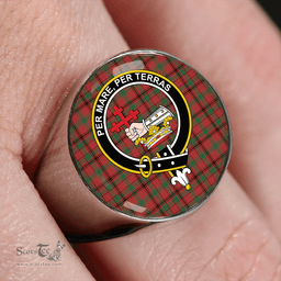 Scottish MacDonald of Aird & Valley (Donald of Aird & Valley) Ancient Clan Tartan Ring - Crest Classic Scottish Plaid Tartan Plaid
