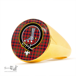 Scottish MacColl Old (MacCall Old) Modern Clan Tartan Ring - Crest Classic Scottish Plaid Tartan Plaid