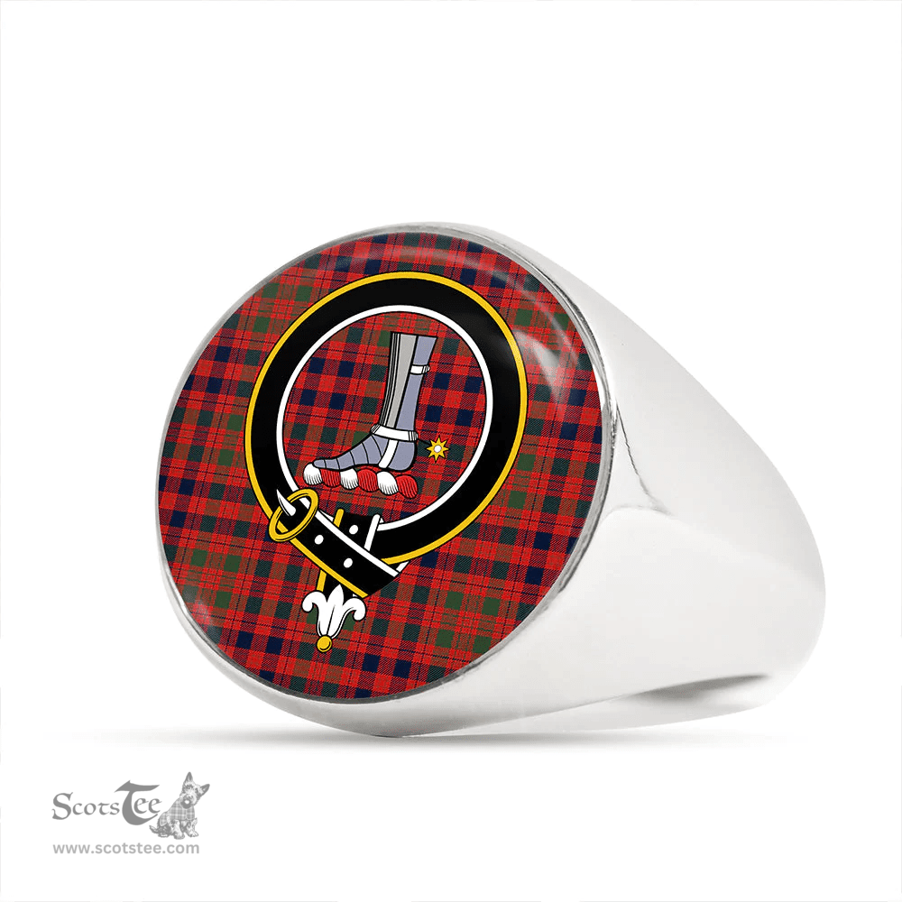 Scottish MacColl Old (MacCall Old) Modern Clan Tartan Ring - Crest Classic Scottish Plaid Tartan Plaid
