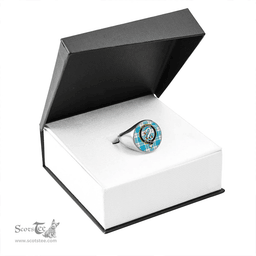 Scottish Lennox Dress Turquoise Clan Tartan Ring - Crest Classic Scottish Plaid Tartan Plaid