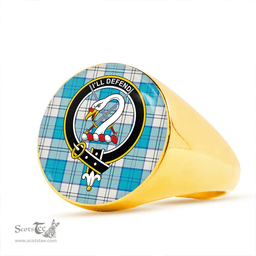 Scottish Lennox Dress Turquoise Clan Tartan Ring - Crest Classic Scottish Plaid Tartan Plaid