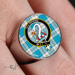 Scottish Lennox Dress Turquoise Clan Tartan Ring - Crest Classic Scottish Plaid Tartan Plaid