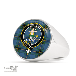 Scottish Murray of Elibank Ancient Clan Tartan Ring - Crest Classic Scottish Plaid Tartan Plaid