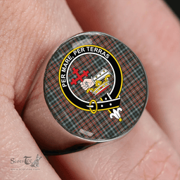 Scottish MacDonald Flora (Donald Flora) Plaid Artifact Weathered Clan Tartan Ring - Crest Classic Scottish Plaid Tartan Plaid