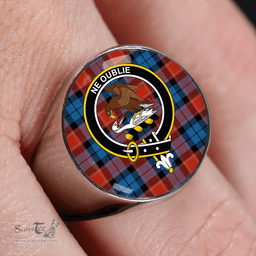 Scottish Graham of Menteith Red Ancient Clan Tartan Ring - Crest Classic Scottish Plaid Tartan Plaid