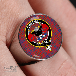 Scottish MacLeod of Tullibardine (Red MacLeod) Modern Clan Tartan Ring - Crest Classic Scottish Plaid Tartan Plaid