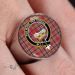 Scottish MacDonald of Lochmaddy (Donald of Loch Mhaddy) Weathered Clan Tartan Ring - Crest Classic Scottish Plaid Tartan Plaid