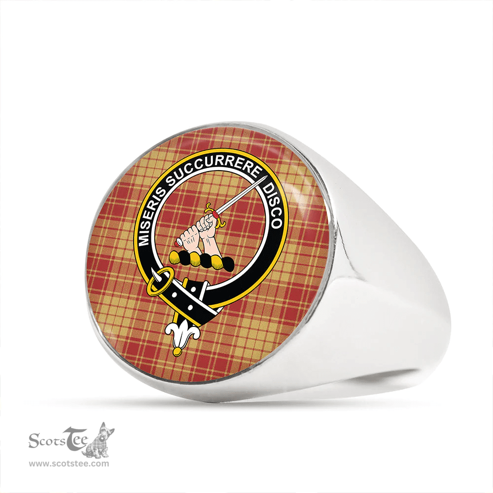 Scottish MacMillan Dress Weathered Clan Tartan Ring - Crest Classic Scottish Plaid Tartan Plaid