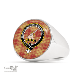 Scottish MacMillan Dress Weathered Clan Tartan Ring - Crest Classic Scottish Plaid Tartan Plaid