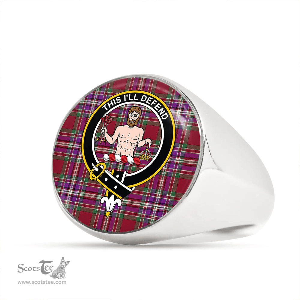 Scottish MacFarlane Lord Lyon sett Modern Clan Tartan Ring - Crest Classic Scottish Plaid Tartan Plaid
