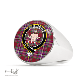 Scottish MacFarlane Lord Lyon sett Modern Clan Tartan Ring - Crest Classic Scottish Plaid Tartan Plaid