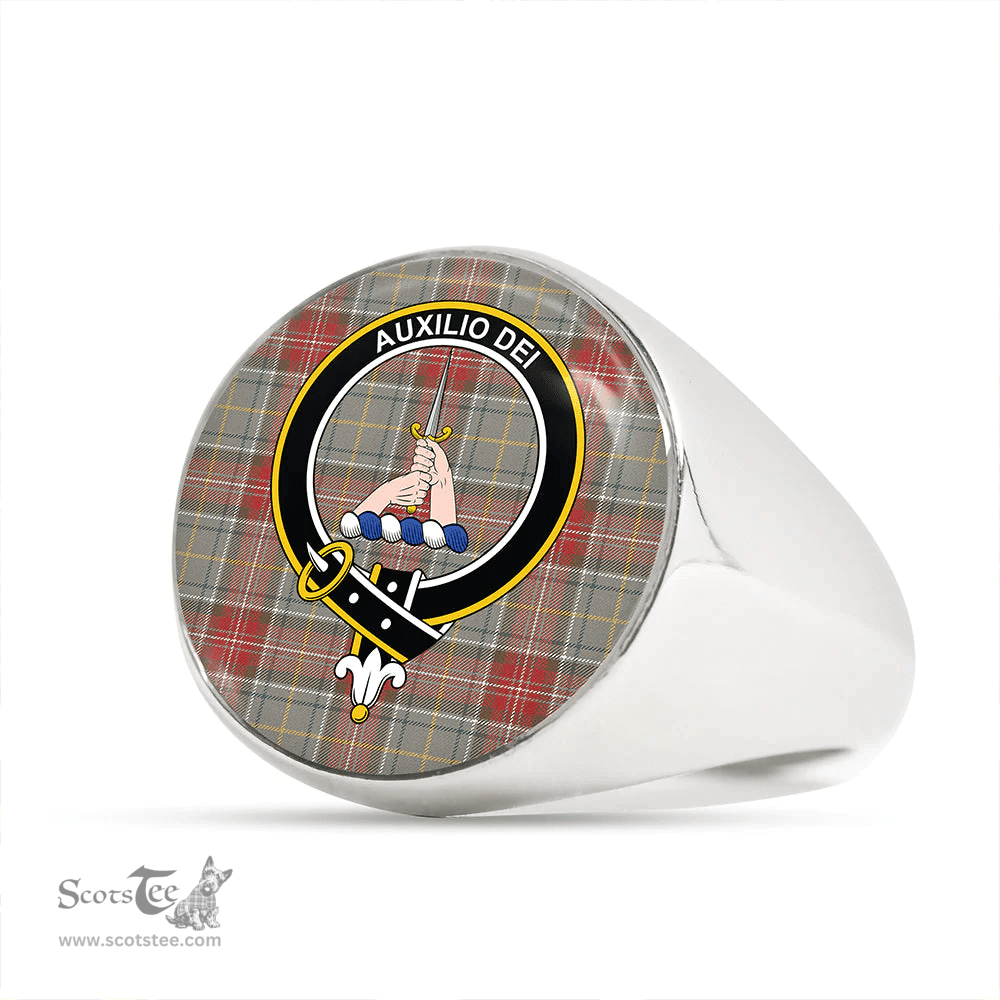 Scottish Muirhead Hunting Weathered Clan Tartan Ring - Crest Classic Scottish Plaid Tartan Plaid