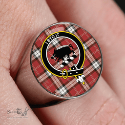 Scottish Nisbet Dress Rose (Nisbit Dress Rose) Weathered Clan Tartan Ring - Crest Classic Scottish Plaid Tartan Plaid