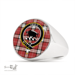 Scottish Nisbet Dress Rose (Nisbit Dress Rose) Weathered Clan Tartan Ring - Crest Classic Scottish Plaid Tartan Plaid