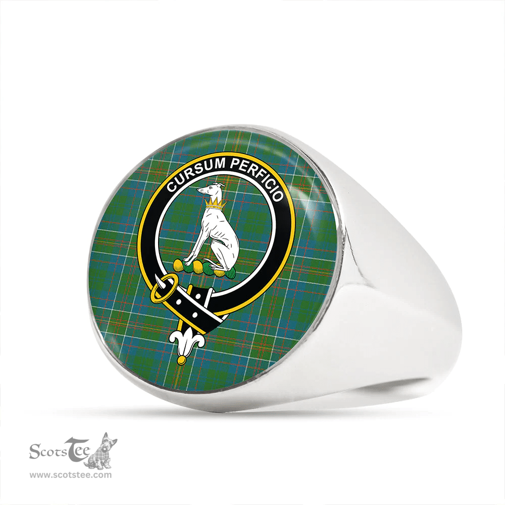 Scottish Hunter of Hunterston (Galbraith of Hunterston) Ancient Clan Tartan Ring - Crest Classic Scottish Plaid Tartan Plaid