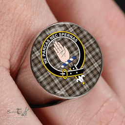 Scottish Lamont Heather Weathered Clan Tartan Ring - Crest Classic Scottish Plaid Tartan Plaid